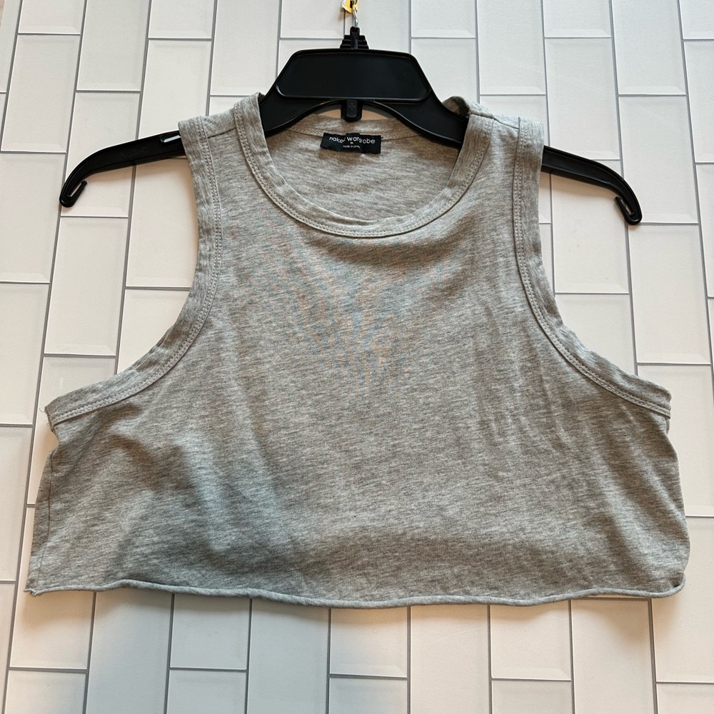 Naked wardrobe grey cropped tank medium
